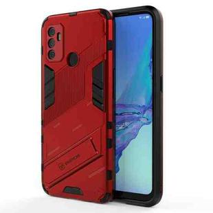 For OPPO A53 4G Punk Armor 2 in 1 PC + TPU Shockproof Case with Invisible Holder(Red)