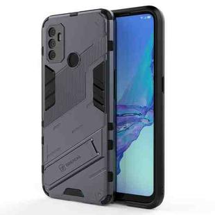 For OPPO A53 4G Punk Armor 2 in 1 PC + TPU Shockproof Case with Invisible Holder(Grey)