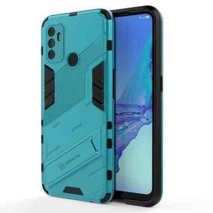 For OPPO A53 4G Punk Armor 2 in 1 PC + TPU Shockproof Case with Invisible Holder(Blue)