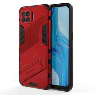 For OPPO F17 Pro Punk Armor 2 in 1 PC + TPU Shockproof Case with Invisible Holder(Red)