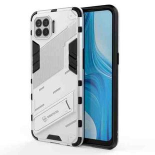 For OPPO F17 Pro Punk Armor 2 in 1 PC + TPU Shockproof Case with Invisible Holder(White)