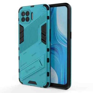 For OPPO F17 Pro Punk Armor 2 in 1 PC + TPU Shockproof Case with Invisible Holder(Blue)