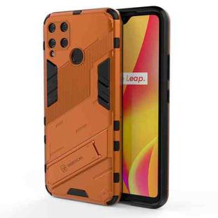 For OPPO Realme C15 Punk Armor 2 in 1 PC + TPU Shockproof Case with Invisible Holder(Orange)