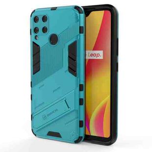 For OPPO Realme C15 Punk Armor 2 in 1 PC + TPU Shockproof Case with Invisible Holder(Blue)