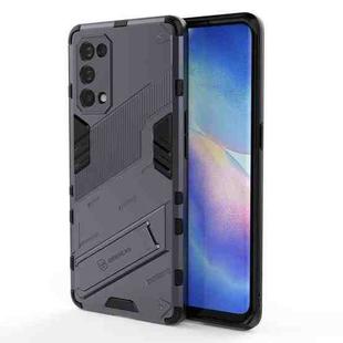 For OPPO Reno5 Pro Punk Armor 2 in 1 PC + TPU Shockproof Case with Invisible Holder(Grey)