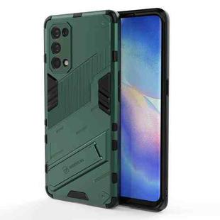 For OPPO Reno5 Pro Punk Armor 2 in 1 PC + TPU Shockproof Case with Invisible Holder(Green)