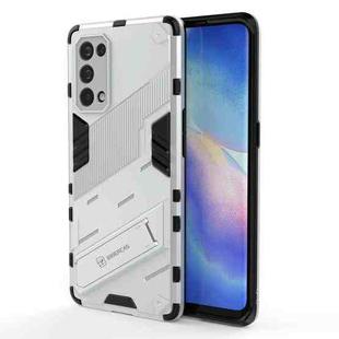 For OPPO Reno5 Pro Punk Armor 2 in 1 PC + TPU Shockproof Case with Invisible Holder(White)