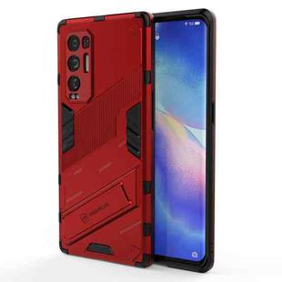 For OPPO Reno5 Pro+ Punk Armor 2 in 1 PC + TPU Shockproof Case with Invisible Holder(Red)