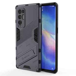 For OPPO Reno5 Pro+ Punk Armor 2 in 1 PC + TPU Shockproof Case with Invisible Holder(Grey)