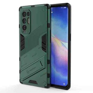 For OPPO Reno5 Pro+ Punk Armor 2 in 1 PC + TPU Shockproof Case with Invisible Holder(Green)