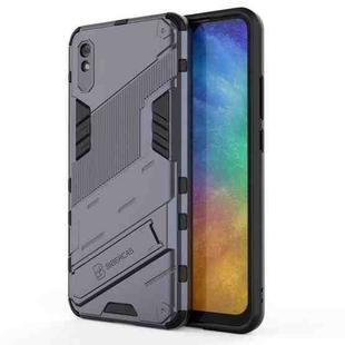 For Xiaomi Redmi 9A Punk Armor 2 in 1 PC + TPU Shockproof Case with Invisible Holder(Grey)