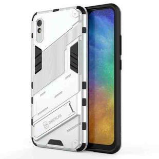 For Xiaomi Redmi 9A Punk Armor 2 in 1 PC + TPU Shockproof Case with Invisible Holder(White)