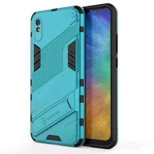 For Xiaomi Redmi 9A Punk Armor 2 in 1 PC + TPU Shockproof Case with Invisible Holder(Blue)