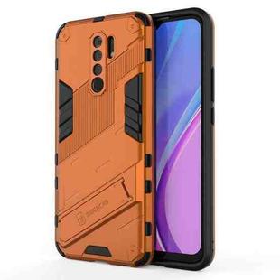 For Xiaomi Redmi 9 Punk Armor 2 in 1 PC + TPU Shockproof Case with Invisible Holder(Orange)
