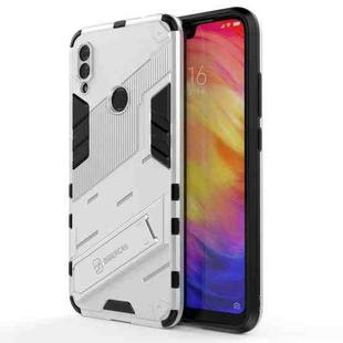 For Xiaomi Redmi Note 7 Punk Armor 2 in 1 PC + TPU Shockproof Case with Invisible Holder(White)