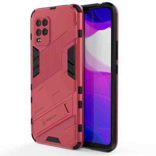 For Xiaomi Mi 10 Lite 5G Punk Armor 2 in 1 PC + TPU Shockproof Case with Invisible Holder(Red)