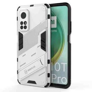 For Xiaomi Mi 10T Pro 5G Punk Armor 2 in 1 PC + TPU Shockproof Case with Invisible Holder(White)