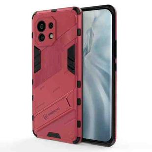 For Xiaomi Mi 11 Punk Armor 2 in 1 PC + TPU Shockproof Case with Invisible Holder(Light Red)