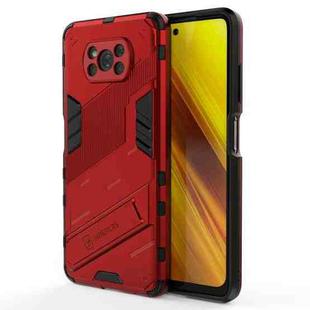 For Xiaomi Poco X3 Punk Armor 2 in 1 PC + TPU Shockproof Case with Invisible Holder(Red)