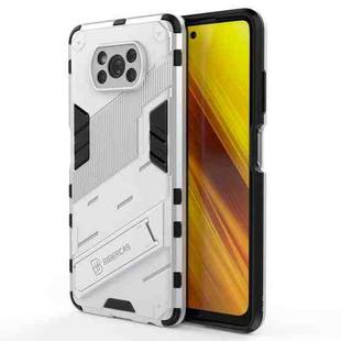 For Xiaomi Poco X3 Punk Armor 2 in 1 PC + TPU Shockproof Case with Invisible Holder(White)