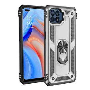 For OPPO Reno4 Lite Shockproof TPU + PC Protective Case with 360 Degree Rotating Holder(Silver)