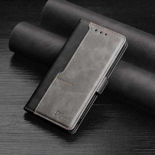 For Xiaomi Redmi Note 9 4G Retro Texture Contrast Color Side Buckle Horizontal Flip Leather Case with Holder & Card Slots & Wallet(Black)