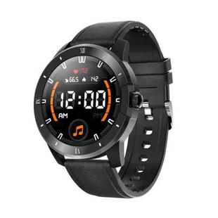 MX12 1.3 inch IPS Color Screen IP68 Waterproof Smart Watch, Support Bluetooth Call / Sleep Monitoring / Heart Rate Monitoring, Style: Leather Strap(Black)