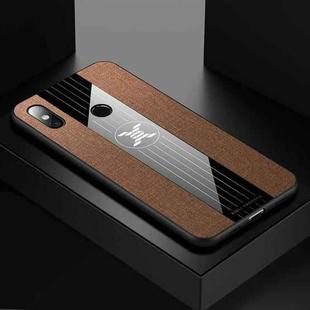 For Xiaomi Mi 8 XINLI Stitching Cloth Texture Shockproof TPU Protective Case(Brown)
