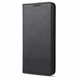 For vivo X60 5G AZNS Magnetic Calf Texture Horizontal Flip Leather Case with Card Slots & Holder & Wallet(Black)