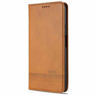 For vivo Y52s AZNS Magnetic Calf Texture Horizontal Flip Leather Case with Card Slots & Holder & Wallet(Light Brown)