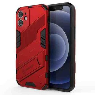 For iPhone 12 mini Punk Armor 2 in 1 PC + TPU Shockproof Case with Invisible Holder (Red)