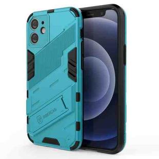 For iPhone 12 mini Punk Armor 2 in 1 PC + TPU Shockproof Case with Invisible Holder (Blue)