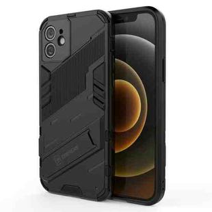 For iPhone 12 Punk Armor 2 in 1 PC + TPU Shockproof Case with Invisible Holder(Black)
