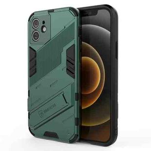 For iPhone 12 Punk Armor 2 in 1 PC + TPU Shockproof Case with Invisible Holder(Green)