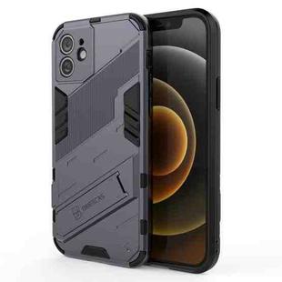 For iPhone 12 Punk Armor 2 in 1 PC + TPU Shockproof Case with Invisible Holder(Grey)