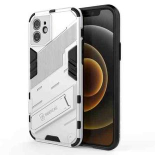 For iPhone 12 Punk Armor 2 in 1 PC + TPU Shockproof Case with Invisible Holder(White)