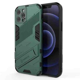For iPhone 12 Pro Punk Armor 2 in 1 PC + TPU Shockproof Case with Invisible Holder(Green)