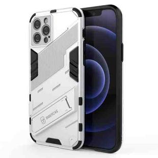 For iPhone 12 Pro Punk Armor 2 in 1 PC + TPU Shockproof Case with Invisible Holder(White)