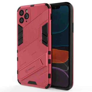 For iPhone 11 Pro Max Punk Armor 2 in 1 PC + TPU Shockproof Case with Invisible Holder (Light Red)