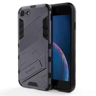 Punk Armor 2 in 1 PC + TPU Shockproof Case with Invisible Holder For iPhone 7 & 8(Grey)