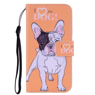 For iPhone 11 Pro Coloured Drawing Pattern Horizontal Flip Leather Case with Holder & Card Slots & Wallet(Heart Dog)