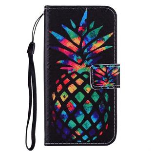 For iPhone 11 Coloured Drawing Pattern Horizontal Flip Leather Case with Holder & Card Slots & Wallet(Colorful Pineapple)