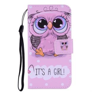 For iPhone 11 Pro Max Coloured Drawing Pattern Horizontal Flip Leather Case with Holder & Card Slots & Wallet(Cute Owl)