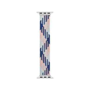 WIWU Woven Single Loop Hit Color Watch Band For Apple Watch Series 9&8&7 41mm / SE 3&SE 2&6&SE&5&4 40mm / 3&2&1 38mm, Size:M(Pink+Dark Blue+Lake Blue)