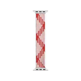 WIWU Woven Single Loop Hit Color Watch Band For Apple Watch Series 9&8&7 41mm / SE 3&SE 2&6&SE&5&4 40mm / 3&2&1 38mm, Size:M(Pink+Red)