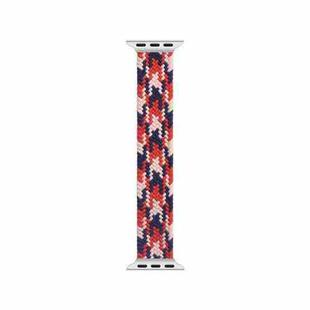 WIWU Woven Single Loop Hit Color Watch Band For Apple Watch Series 9&8&7 41mm / SE 3&SE 2&6&SE&5&4 40mm / 3&2&1 38mm, Size:M(Pink+Red+Dark Blue)