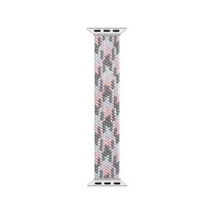WIWU Woven Single Loop Hit Color Watch Band For Apple Watch Series 9&8&7 41mm / SE 3&SE 2&6&SE&5&4 40mm / 3&2&1 38mm, Size:L(Gray+Pink+Lake Blue)