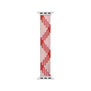 WIWU Woven Single Loop Hit Color Watch Band For Apple Watch Ultra 49mm&Watch Ultra 2 49mm / Series 9&8&7 45mm / SE 3&SE 2&6&SE&5&4 44mm / 3&2&1 42mm, Size:M(Pink+Red)