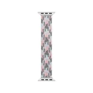 WIWU Woven Single Loop Hit Color Watch Band For Apple Watch Ultra 49mm&Watch Ultra 2 49mm / Series 9&8&7 45mm / SE 3&SE 2&6&SE&5&4 44mm / 3&2&1 42mm, Size:M(Gray+Pink+Lake Blue)