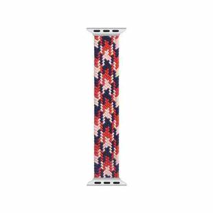 WIWU Woven Single Loop Hit Color Watch Band For Apple Watch Ultra 49mm&Watch Ultra 2 49mm / Series 9&8&7 45mm / SE 3&SE 2&6&SE&5&4 44mm / 3&2&1 42mm, Size:M(Pink+Red+Dark Blue)